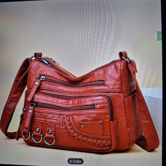 red Leather Crossbody Bag - Picture 3 of 5